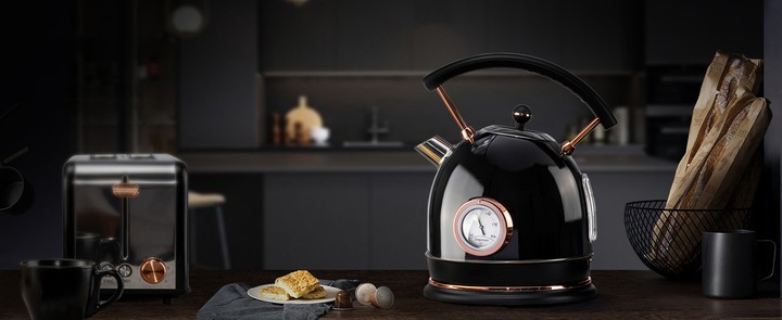 CZAJNIK ELEKTRYCZNY BEZPRZEWODOWY LED MODNY 1,8L 1500W INOX Z TERMOMETREM