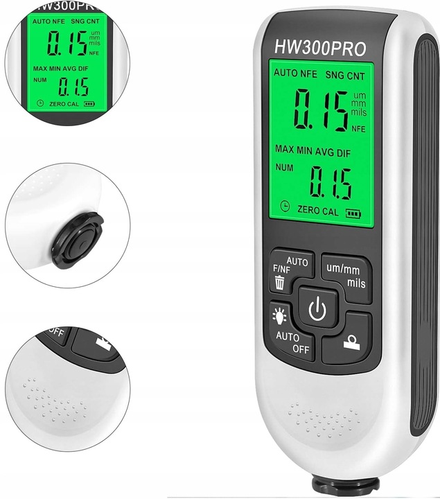 Miernik grubości lakieru Tester Sonda z wyświetlaczem LCD 0~2000um