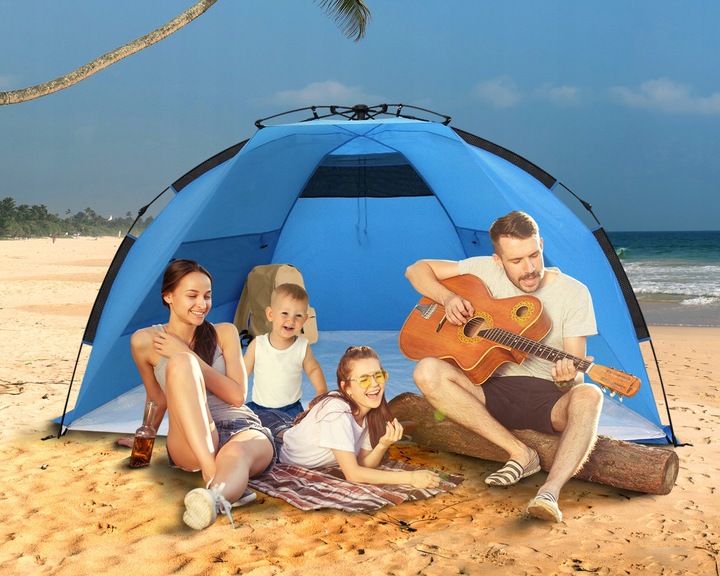 DUŻY XXL NAMIOT PLAŻOWY SAMOROZKŁADAJĄCY AUTOMATYCZNY PARAWAN ODBIJA SŁOŃCE