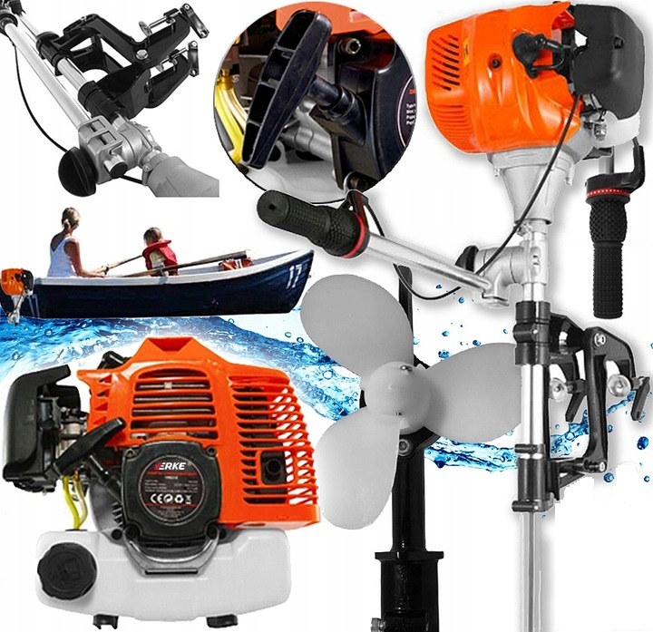 SILNIK ZABURTOWY SPALINOWY DO ŁÓDKI ŁODZI PONTONU MOCNY 5,2 KM 51,7 cm³