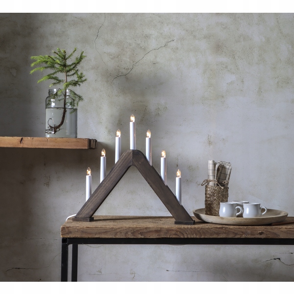 Świecznik adwentowy drewniany brązowy JARVE