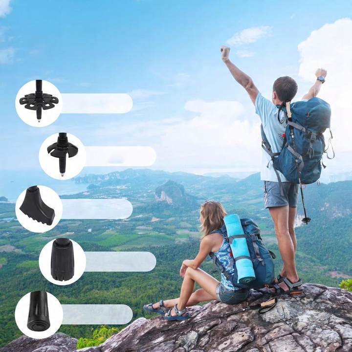 KIJE TREKKINGOWE SKŁADANE KIJKI W GÓRY DO TURYSTYCZNE REGULOWANE ALUMINIOWE