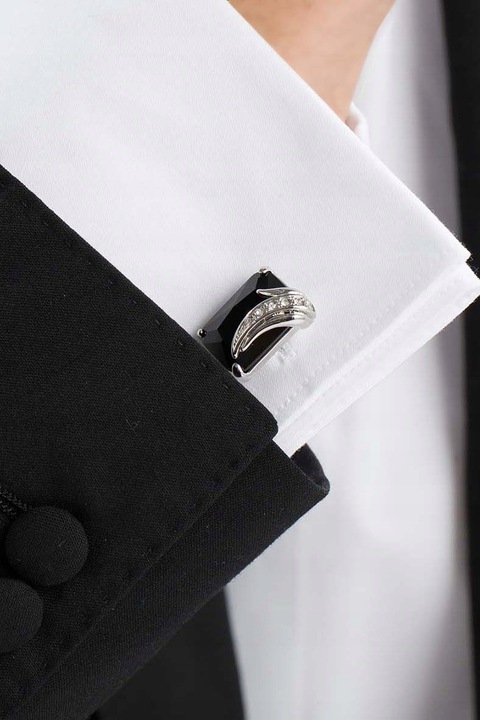 Spinki Do Mankietów Damskie Srebrne Z Cyrkoniami