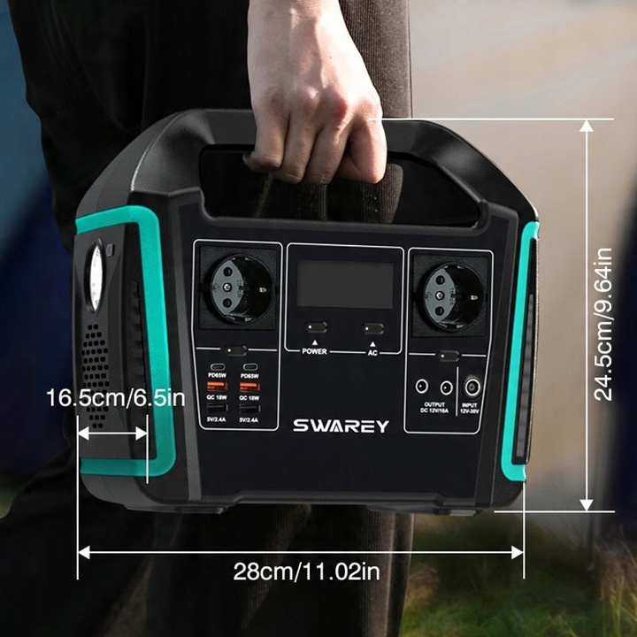 STACJA ZASILANIA SWAREY 725.76Wh Solar GENERATOR TYPE-C QC3.0