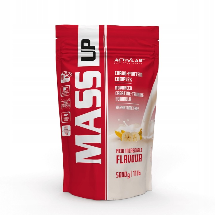 Activlab Mass Up 5KG Banan Gainer Masa Węglowodany Kreatyna
