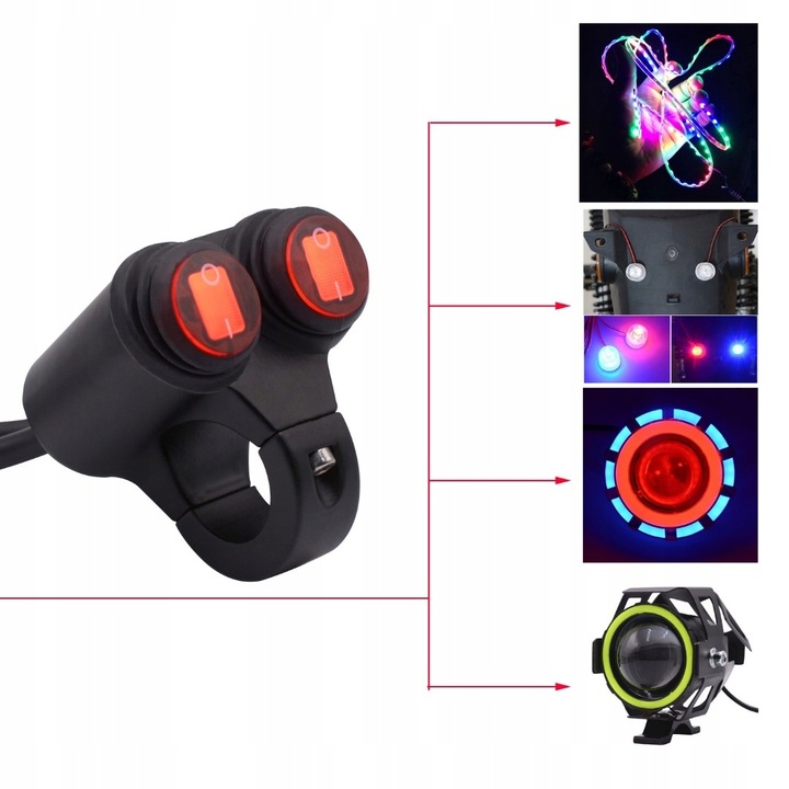 MOTOCYKLOWY 2x PRZEŁĄCZNIK WŁĄCZNIK CNC ALUMINIOWY