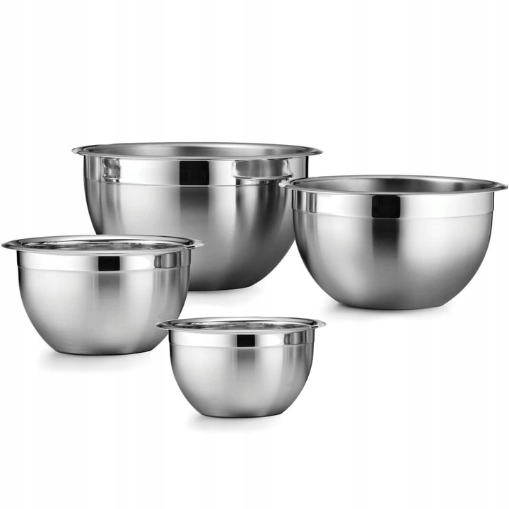 MISKI METALOWE stalowe GŁĘBOKIE NIERDZEWNE KOMPLET MISEK KUCHENNYCH ZE STAL