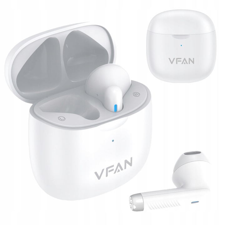 SŁUCHAWKI BEZPRZEWODOWE DOUSZNE BLUETOOTH 5.3 VFAN T06 BIAŁE