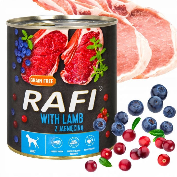 Karma mokra dla psa Dolina Noteci RAFI PREMIUM MIX smaków 24x800g