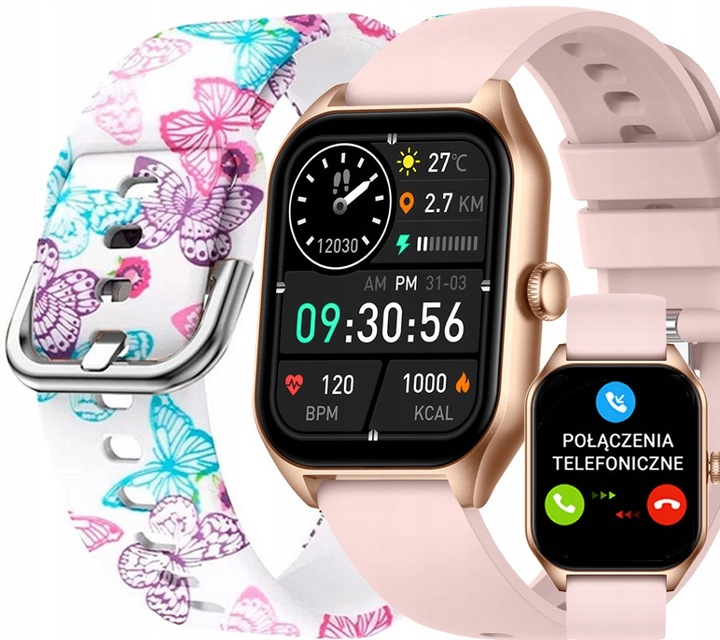 SMARTWATCH dziewczęcy Rubicon SMS KROKI POLSKIE MENU 2 PASKI W KOMPLECIE