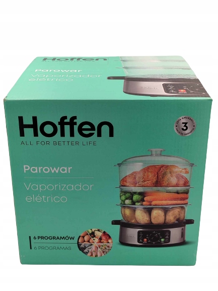 Hoffen Parowar TS-9688-2 8,5 l czarny 900 W