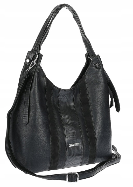 Torebka Damska Listonoszka Worek Shopper Torba na Ramię RS25047H Czarna