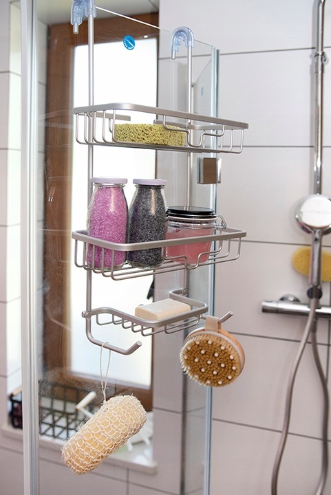 Półka wisząca pod prysznic do łazienki nierdzewna