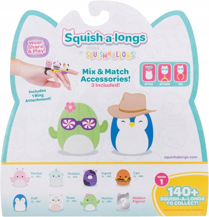 SQUISHMALLOWS figurki SQUISH A LONGS zestaw MiniSquish 8 figurek krówka