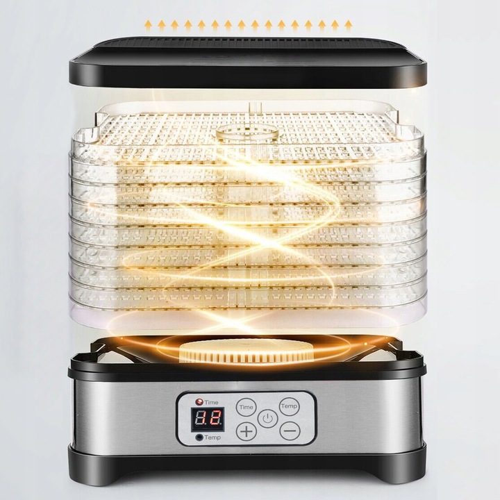 MOCNA SUSZARKA LCD DO GRZYBÓW OWOCÓW WARZYW RYBY EKO REGULACJA 5 SIT ZESTAW