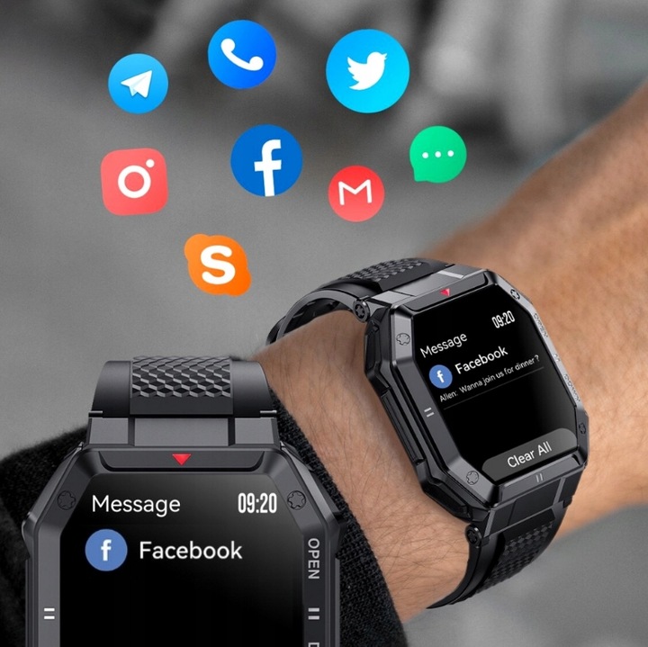 SMARTWATCH MĘSKI WIELOFUNKCYJNY ROZMOWY