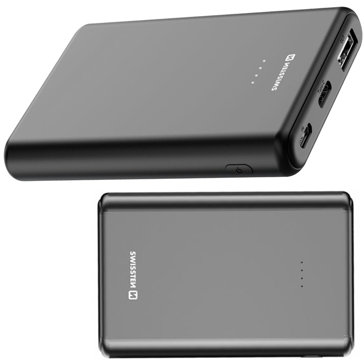 Powerbank SWISSTEN 5000 mAh micro USB USB-C USB-A + kabel USB-C/USB-C 10 W