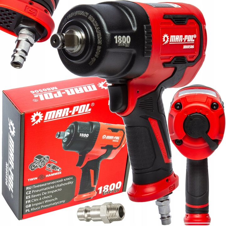 KLUCZ UDAROWY PNEUMATYCZNY KOMPOZYTOWY Z UDAREM DO KÓŁ 1800 Nm 1/2" TH