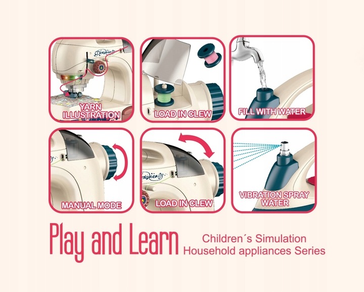 Zestaw AGD deska prasowanie żelazko maszyna szycie