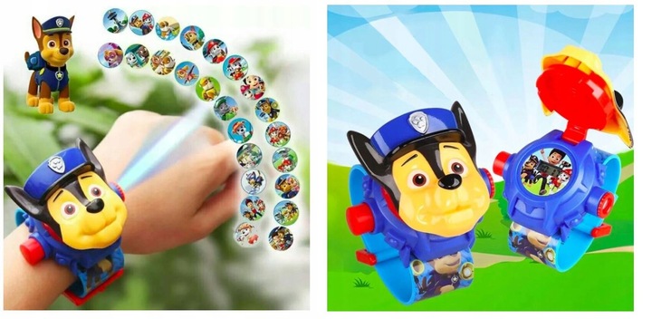 ZESTAW PSI PATROL WALKIE TALKIE + ZEGAREK Z PROJEKTOREM CHASE DLA DZIECI