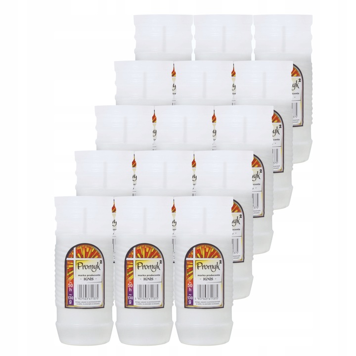 Wkład parafinowy do zniczy PROMYK 2 (15 szt.) 50 h