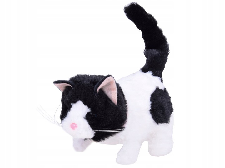Interaktywny pluszowy Kot ŁATKA chodzi miauczy rusza ogonkiem ZA5364