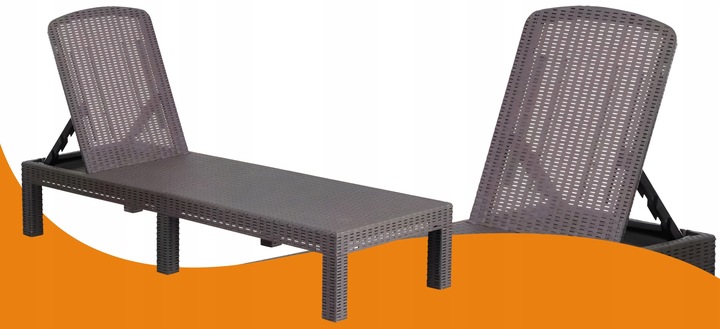 LEŻAK OGRODOWY REGULOWANY DELUXE CORFU LEŻANKA GRAFITOWY