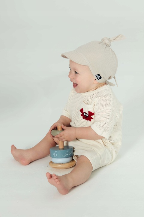 Chustka z daszkiem muślinowa Taupe