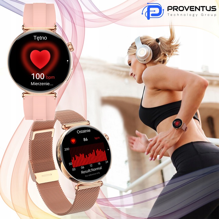ZEGAREK SMARTWATCH DAMSKI FUNKCJA ROZMOWY EKG CIŚNIENIE MENU PL KARDIOWATCH