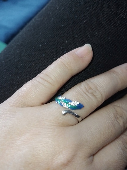 Pierścionek Srebrny z Cyrkoniami Piórko Pierścionki Srebro 925