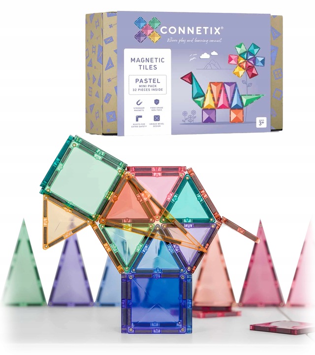 Connetix: klocki magnetyczne Pastel Mini Pack 32 el