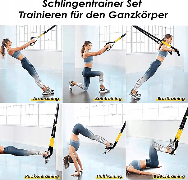 INTEY Zestaw taśm pasów TRX + gumy do ćwiczeń