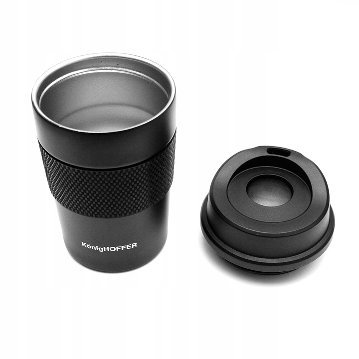 Czarny KUBEK TERMICZNY kawa na wynos MAŁY TERMOS 330ml PREMIUM