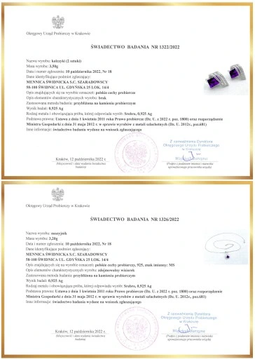 Mennica Świdnicka - Zestaw Prezent na Rocznicę Srebrny Komplet Srebro