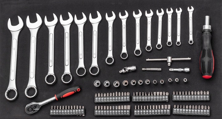 SZAFKA POMARAŃCZOWA WARSZTATOWA WÓZEK NARZĘDZIOWY 688 EL. PRO 7 SZUFLAD