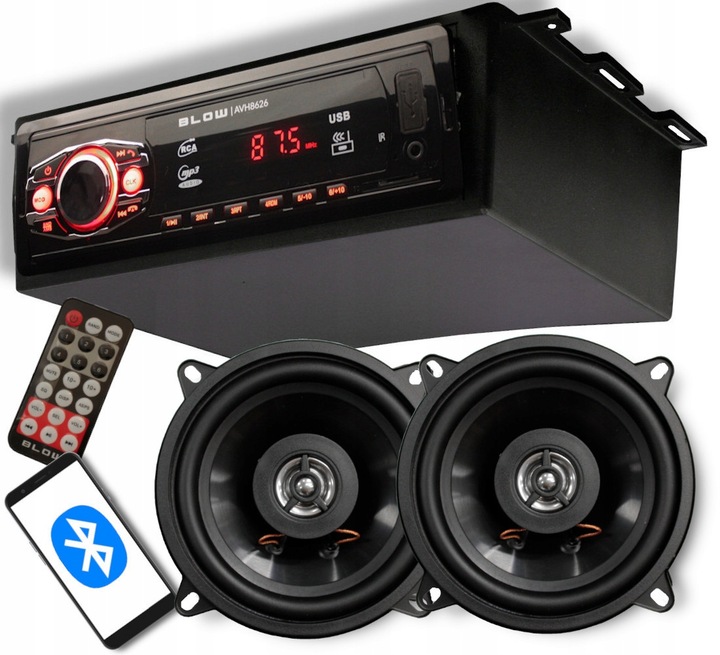 radio samochodowe bluetooth USB AUX głośniki 13