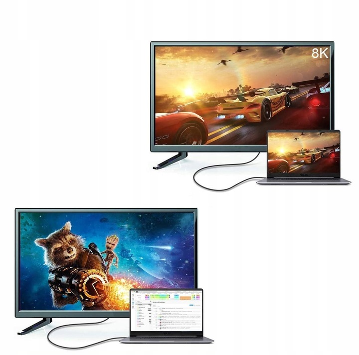 Kabel Adapter USB-C Thunderbolt 3 4 do DisplayPort 1.4 8K 5K 4K 240Hz