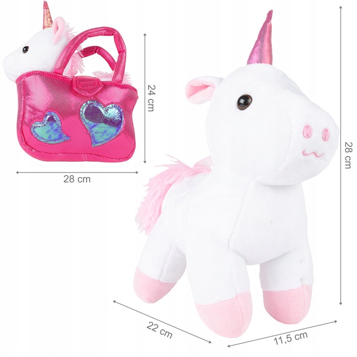JEDNOROŻEC PLUSZOWY MIEKKI MIĘCIUTKI KONIK PRZYTULANKA PLUSZAK W TOREBCE