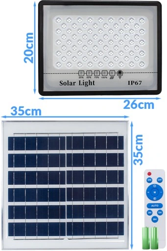MOCNY NAŚWIETLACZ LED HALOGEN LAMPA SOLARNA ZEWNĘTRZNA IP67 100W 10.000lm