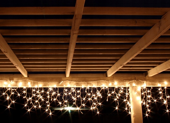 Lampki SOPLE Zewnętrzne GRUBE 100 LED 4,25m CIEPŁE BIAŁE + FLASH + Gniazdo