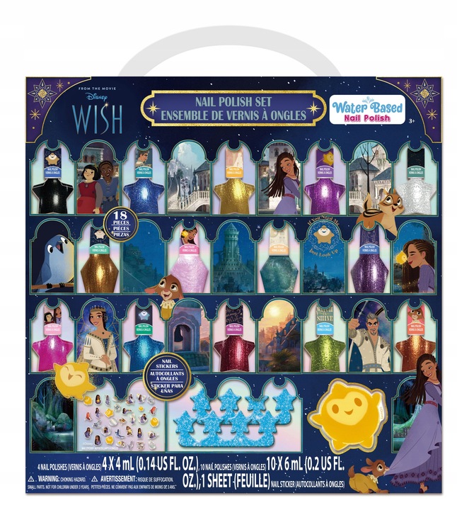 DISNEY WISH MEGA ZESTAW LAKIERÓW DO MALOWANIA PAZNOKCI NA PREZENT + GRATIS