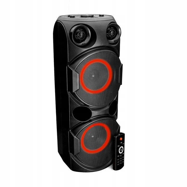 Moevi Duży głośnik 70 W przenośny, kolumna karaoke z mikrofonem, 63 cm