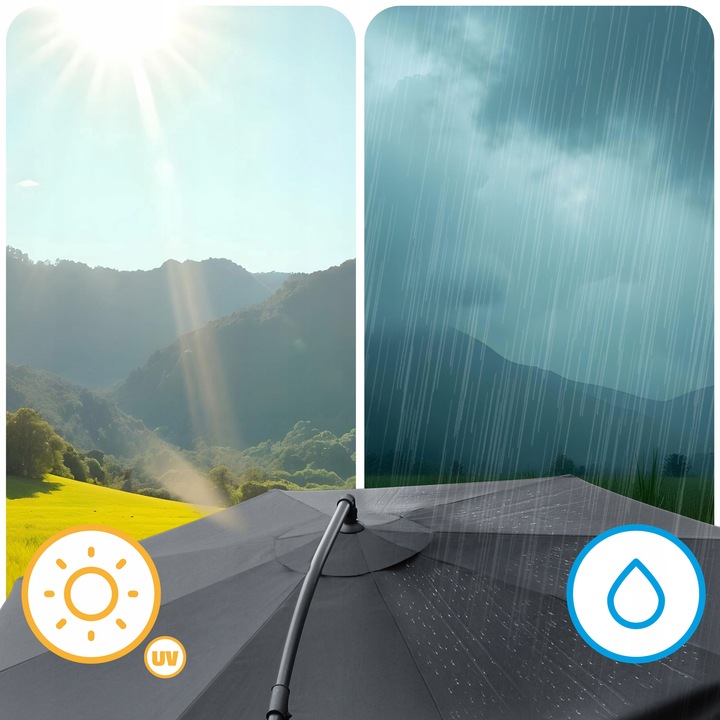 Parasol ogrodowy duży składany z wysięgnikiem pokrowiec 8 segmentów Ø 350cm