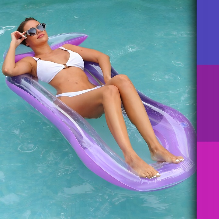 MATERAC DMUCHANY Z SIATKĄ DO PŁYWANIA LEŻAK PLAŻOWY NA BASEN HAMAK WODNY