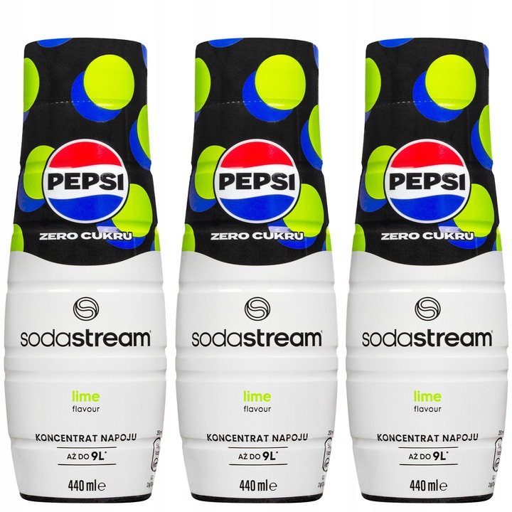 3x SYROP SODASTREAM PEPSI MAX LIMONKA BEZ CUKRU KONCENTRAT DO SATURATORA