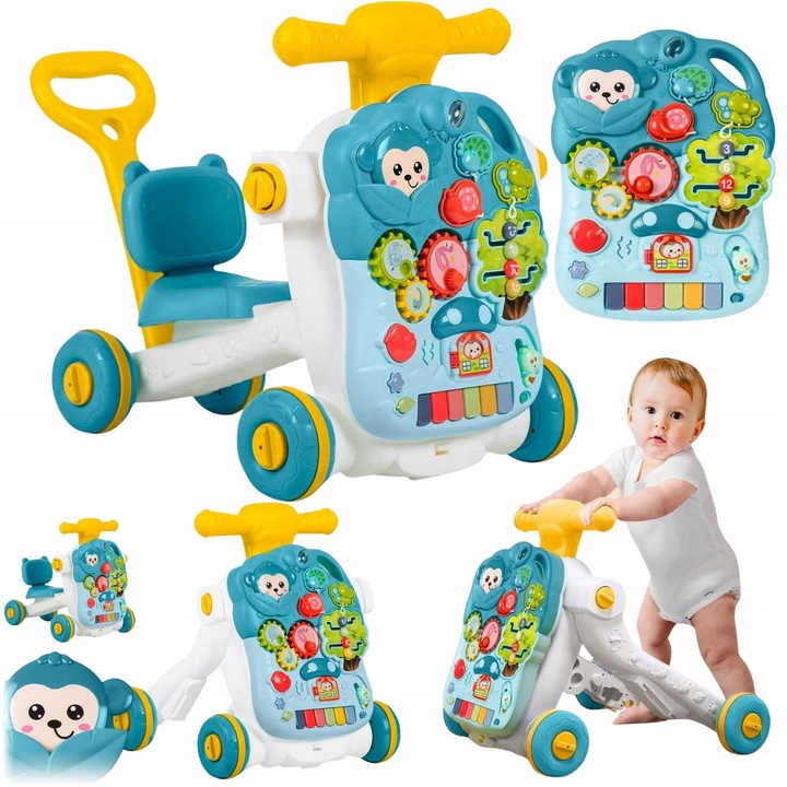 STOLIK EDUKACYJNY DLA DZIECI PCHACZ JEŹDZIK TABLICA 5w1 PREZENT NA ROCZEK