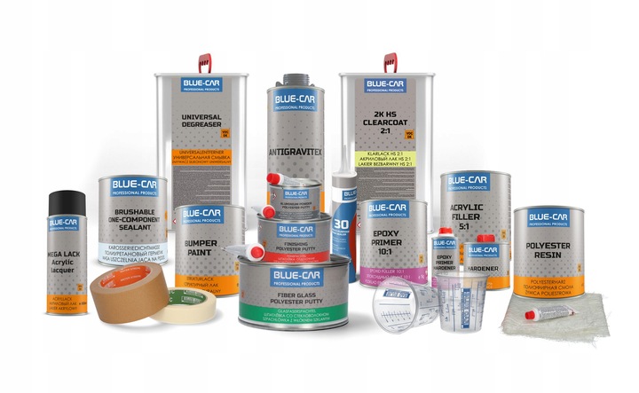 BLUE-CAR LAKIER BEZBARWNY HS 5L + UTWARDZACZ 2.5L KPL 7,5L