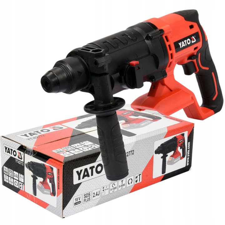 YATO MŁOTOWIERTARKA 18V AKU. WIERTARKA młot 2,4J UDAROWY 3 FUNKCJE SDS PLUS