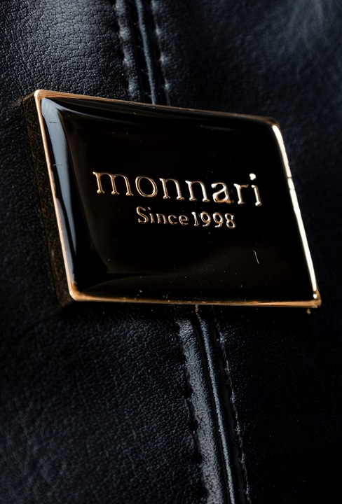 TOREBKA DAMSKA MONNARI Czarna Na Ramię SHOPPER Ćwieki Dżety DŁUGI PASEK