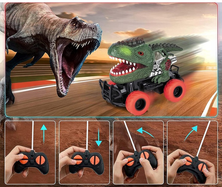 AUTO ZDALNIE STEROWANE SAMOCHÓD DINOZAUR RC LED